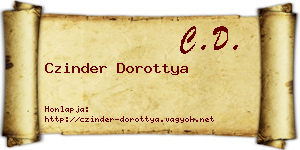 Czinder Dorottya névjegykártya